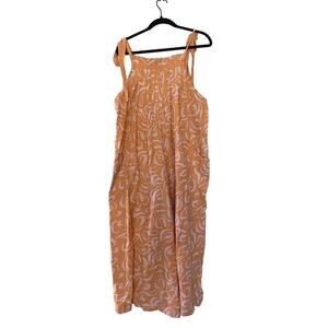 Anthropologie ORANGE MOTIF Ollari Printed Jumpsuit size Medium